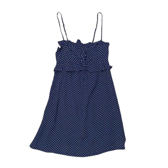 Blue Life Polka Dot ruffle Sleeveless mini Dress A Line Blue White Size Small - Picture 1 of 5